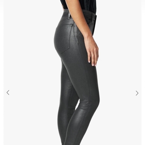 Joe’s New Gunmetal Leather Coated Jeans Wome’s Size 28 Mid Rise Skinny NWT - Picture 10 of 10